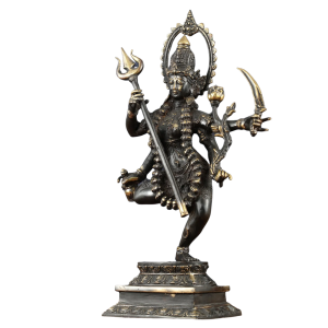 Indonesian Bronze Dancing Mahakali Statue | 16.5" Black Edition | Rare Sacred Art | Four-Armed Dynamic Beauty | Jaipurio